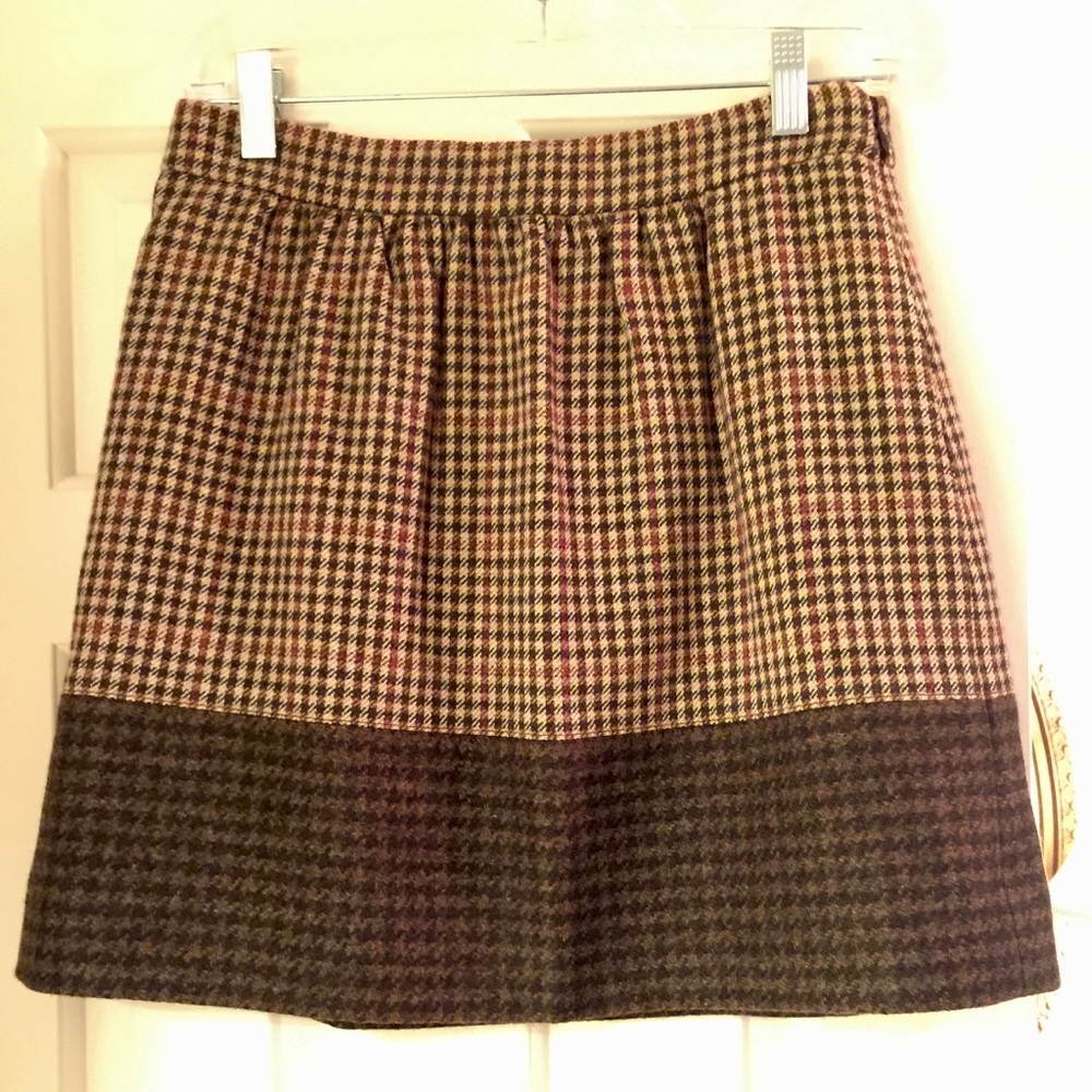 J. Crew Brown Wool Tweed Skirt